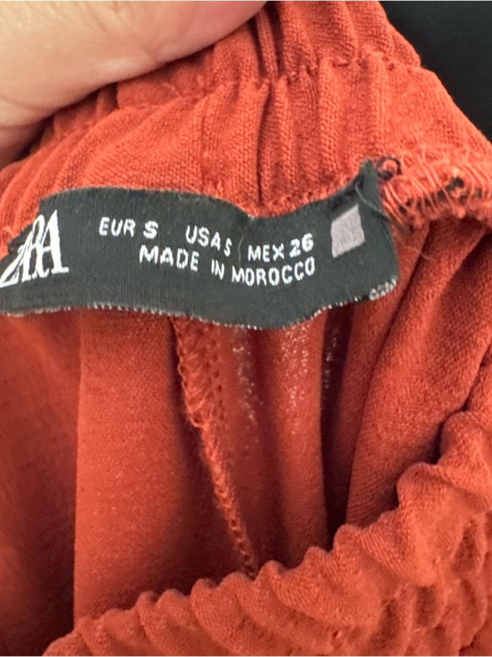 Wide Leg Elastic Waist Pants - Rust Size Small comfort waist Zara - Picture 4 of 4
